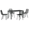 Hage Spisegruppe 5 pcs Svart Poly rattan