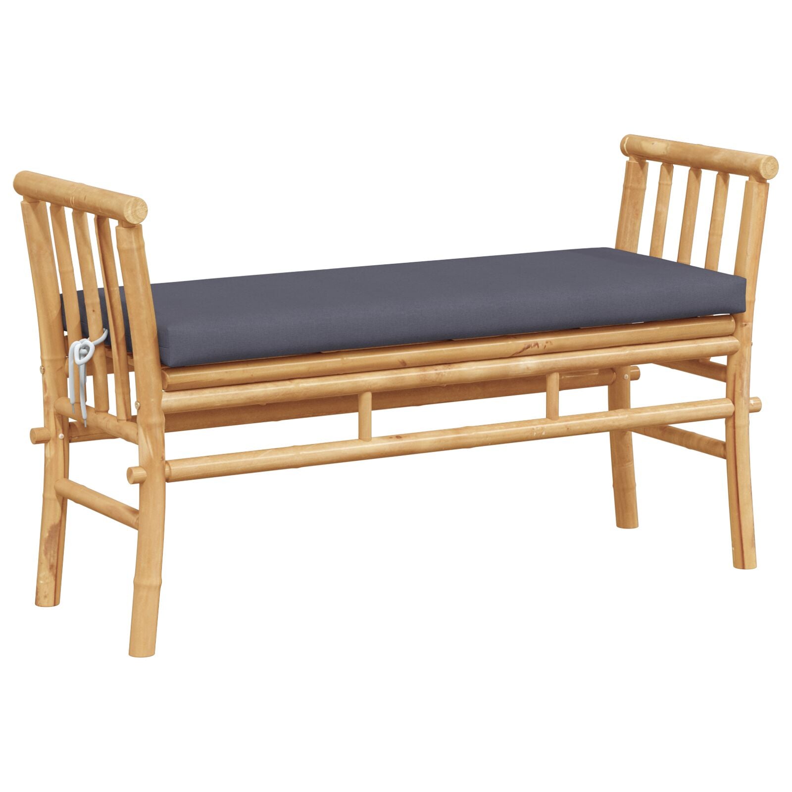 Hagebenk med pute Brun 110 x 38 x 65cm Bambus