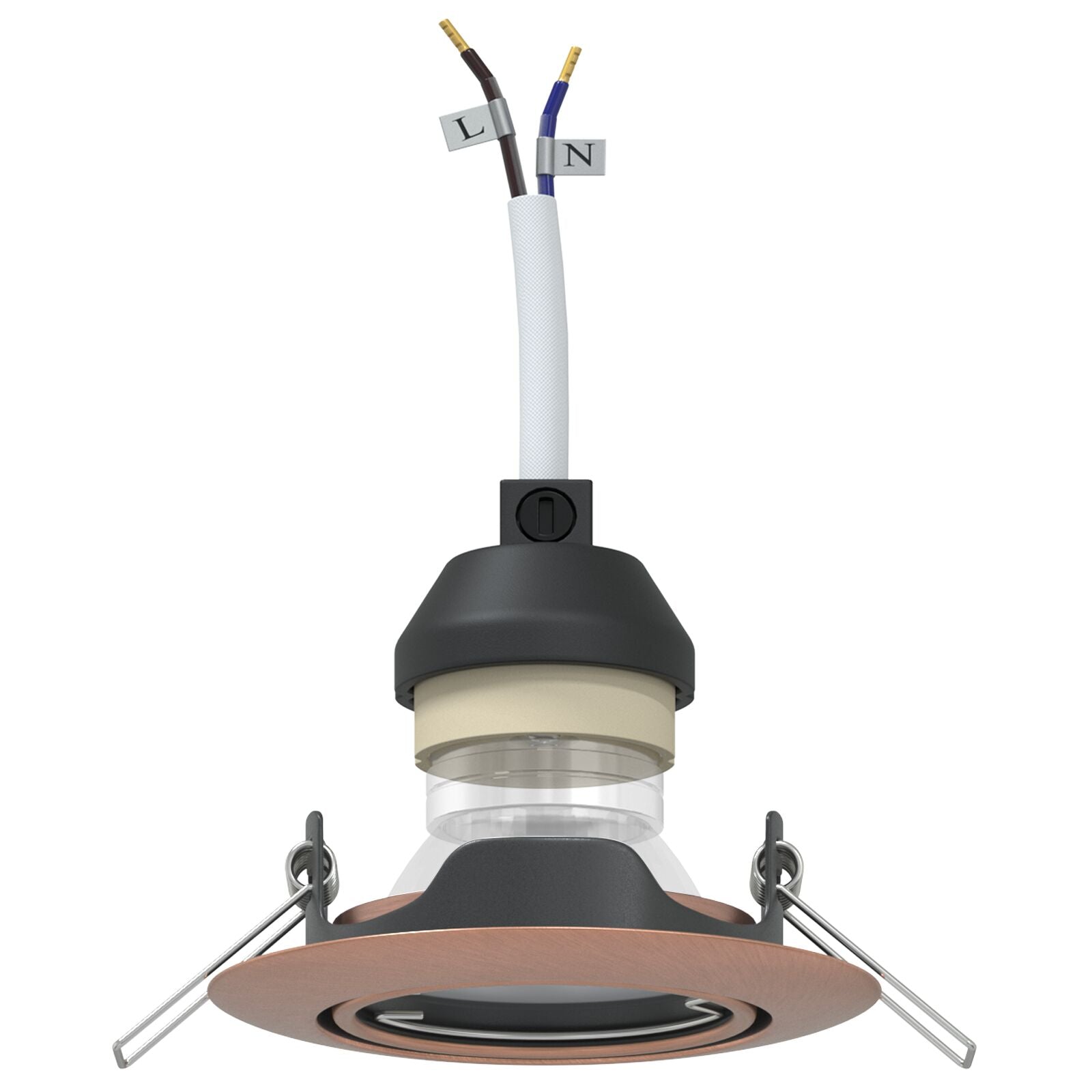 Lamper Sett med 6 Kobber 9 cm Innfelte taklamper Runde