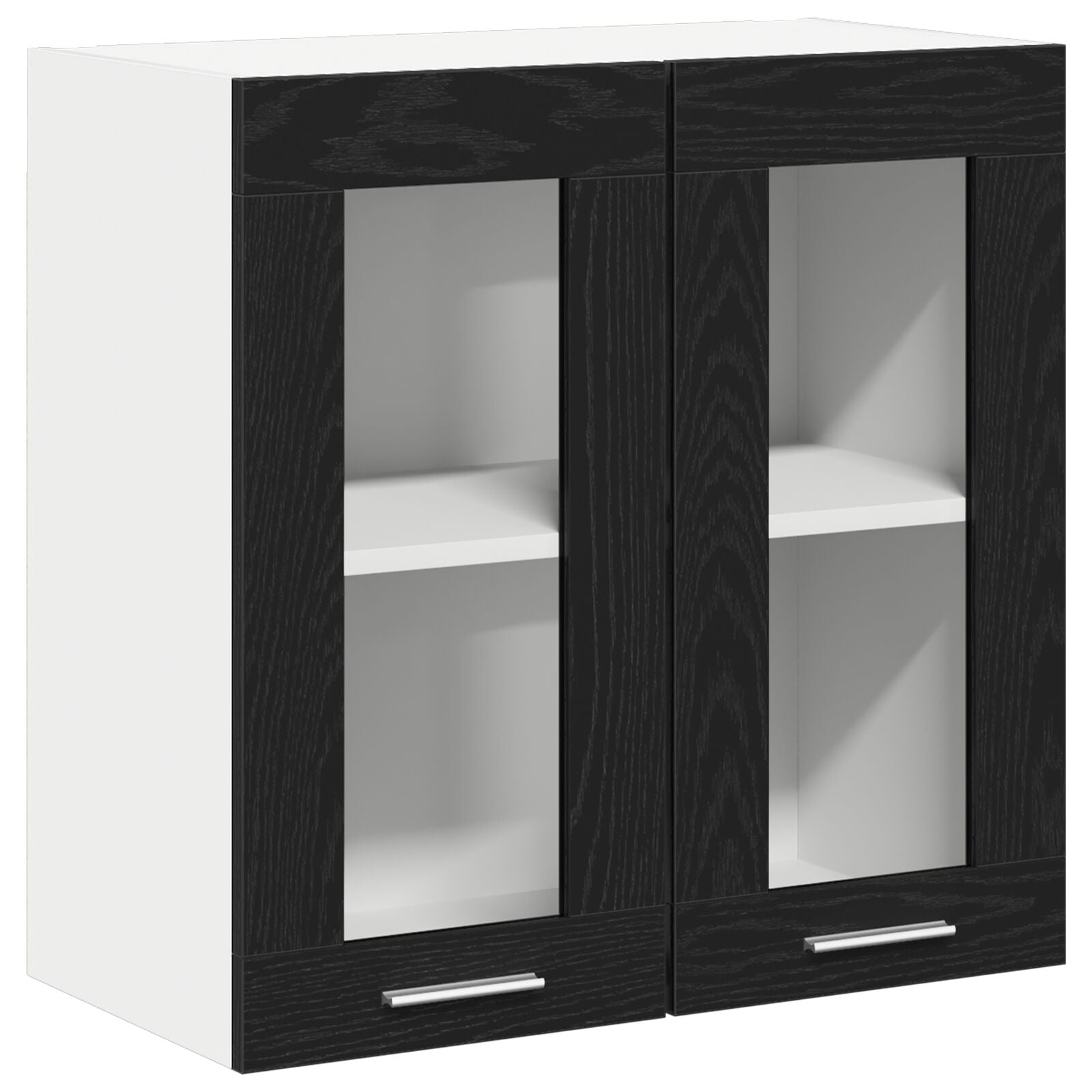 Hengende glasskap Svart eik 60 x 31 x 60 cm Konstruert tre