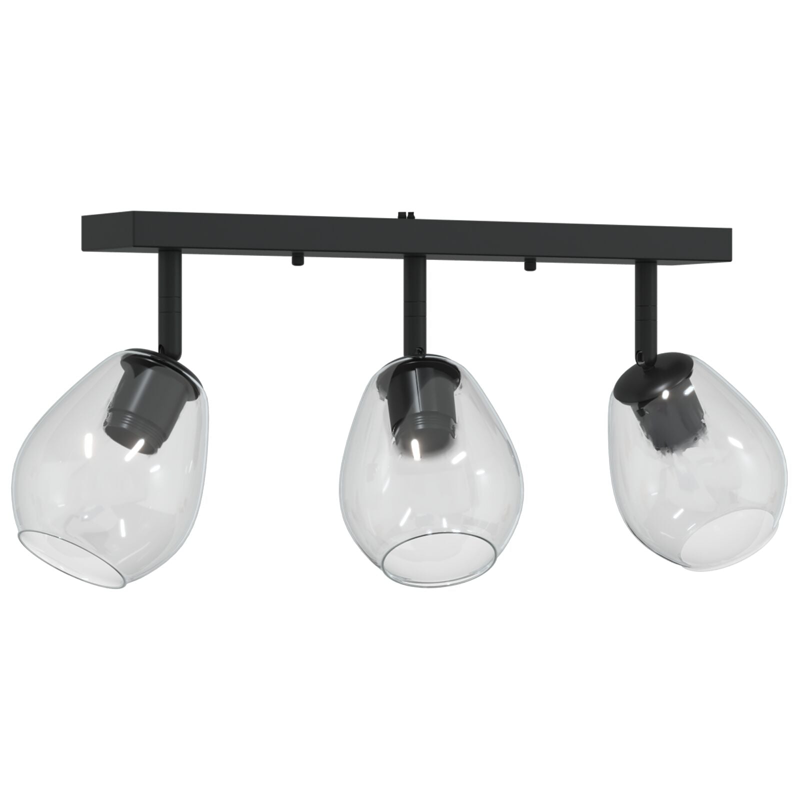 Takspot Svart 54 x 13 x 26 cm Glass og metall