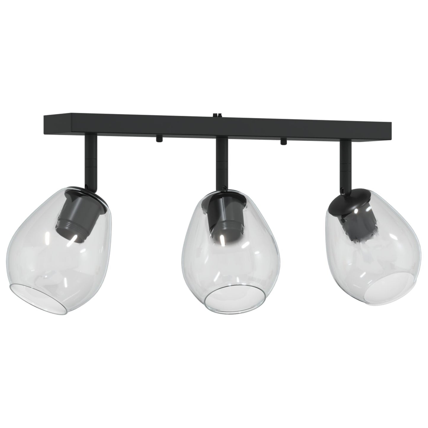 Takspot med søkelys Svart 54 x 13 x 26 cm Glass og metall