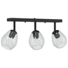 Takspot Svart 54 x 13 x 26 cm Glass og metall