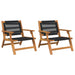 Hagemøbler 2 pcs Svart 67 x 76 x 73 cm Solid akasietre