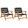 Hagemøbler 2 pcs Svart 78 x 67 x 73cm Massivt akasietre