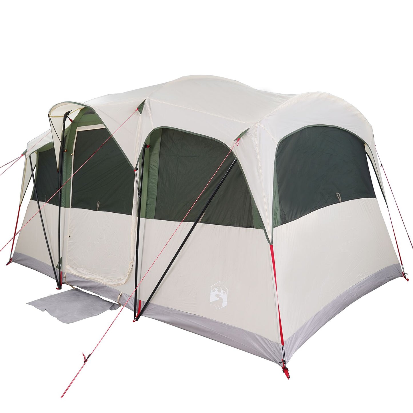 Familietelt Hvit og grønn 435 x 255 x 216 cm Polyester og stål