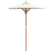 Hageparasol Cremehvite Ø 150 x 210 cm Bambus