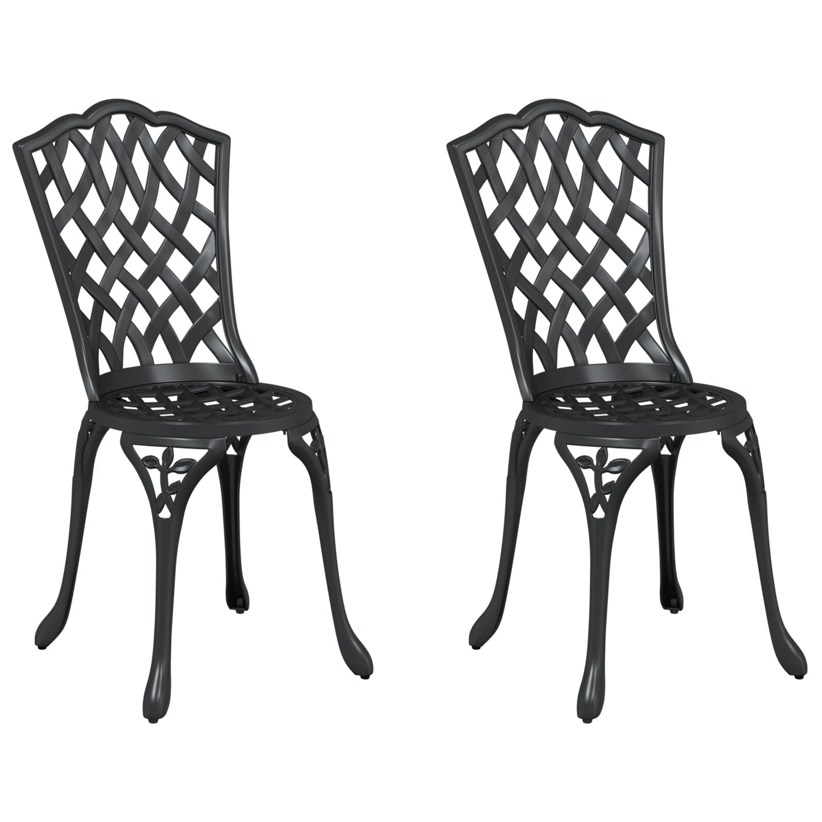 Hage Stol 2 pcs Svart 55 x 56.5 x 91cm Aluminium