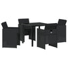 Hage Spisegruppe med pute 5 pcs Svart Poly rattan