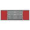 Verktøyskap Vegghengt med Pegboard Rød 150x20x55 cm Stål