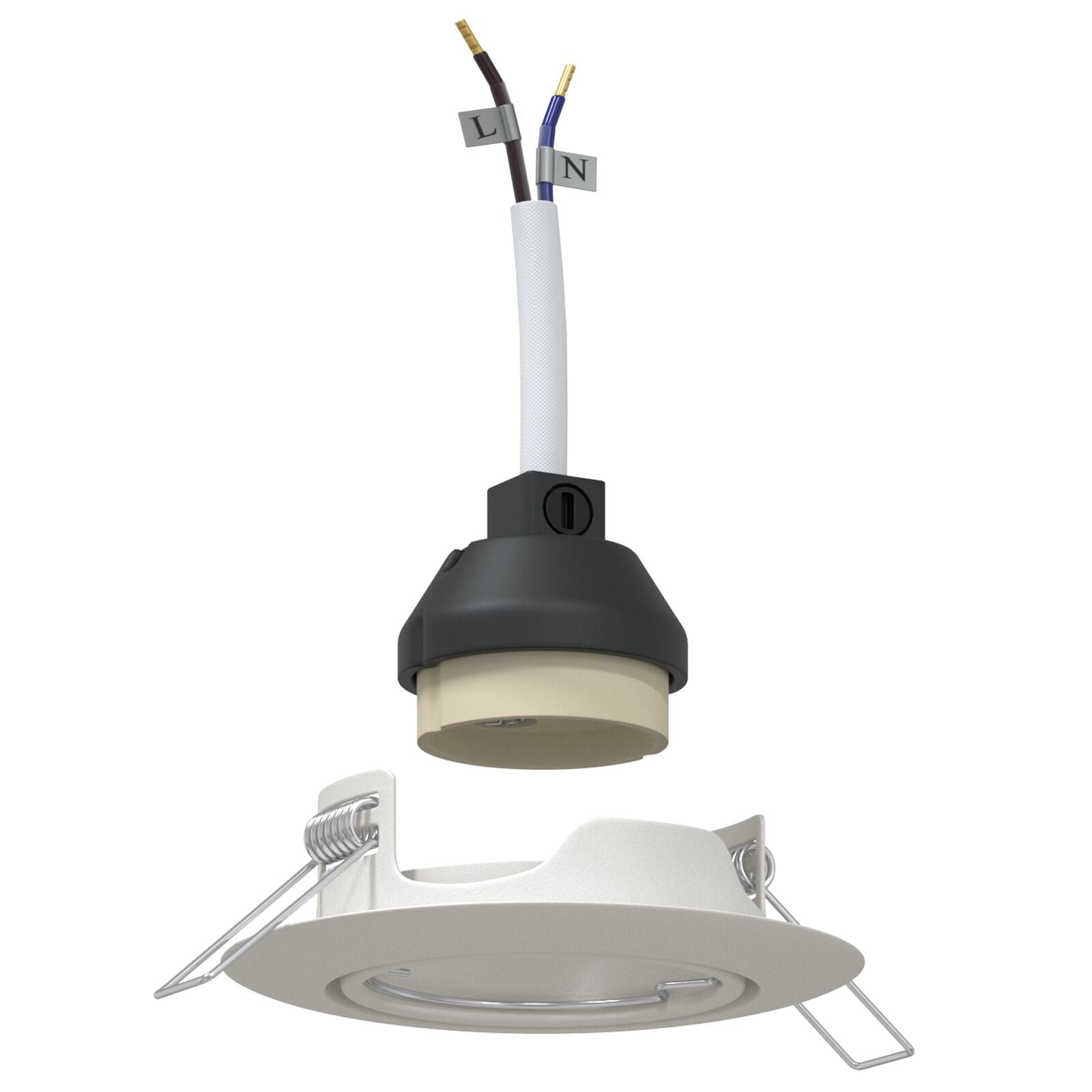 Spotlights med søkelys 6 pcs Hvit 9 x 9 cm Metall