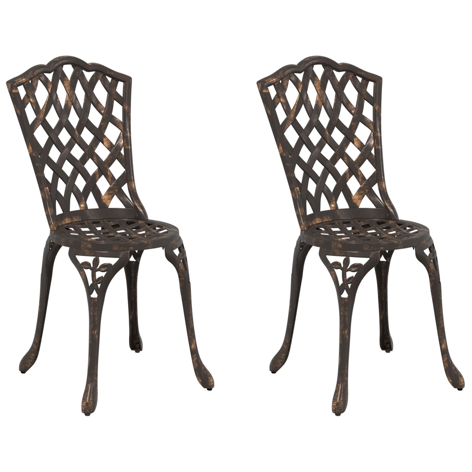 Hage Stol 2 pcs Bronse 55 x 56.5 x 91cm Aluminium