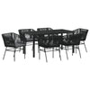 Hage Spisegruppe 7 pcs Svart Poly rattan