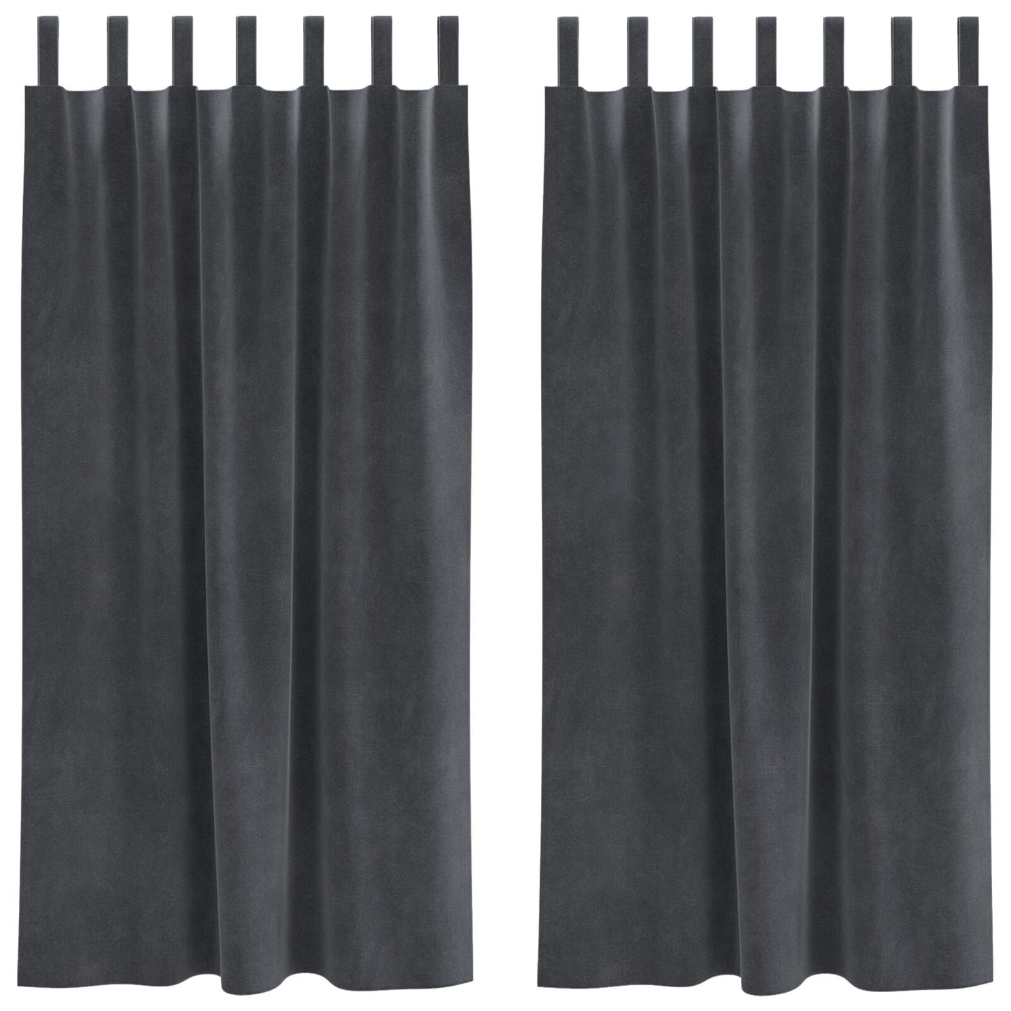 Blendingsgardiner 2 pcs Lysegrå 140 x 175 cm Fløyel