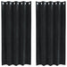 Blendingsgardiner 2 pcs Svart 140 x 175 cm Fløyel