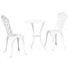 Hage Bistro Sett 3 pcs Hvit Aluminium