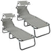 Sammenleggbar solstol 2 pcs Grå 190 x 57 x 81 cm oxford