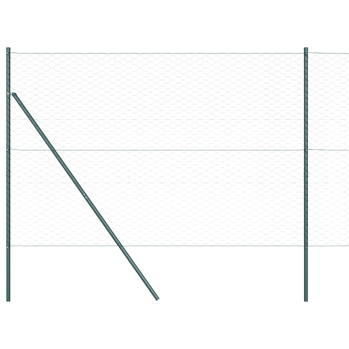 Sekskantet gjerde grunstift 100 x 1,5 m PVC-belagt stål Grønn