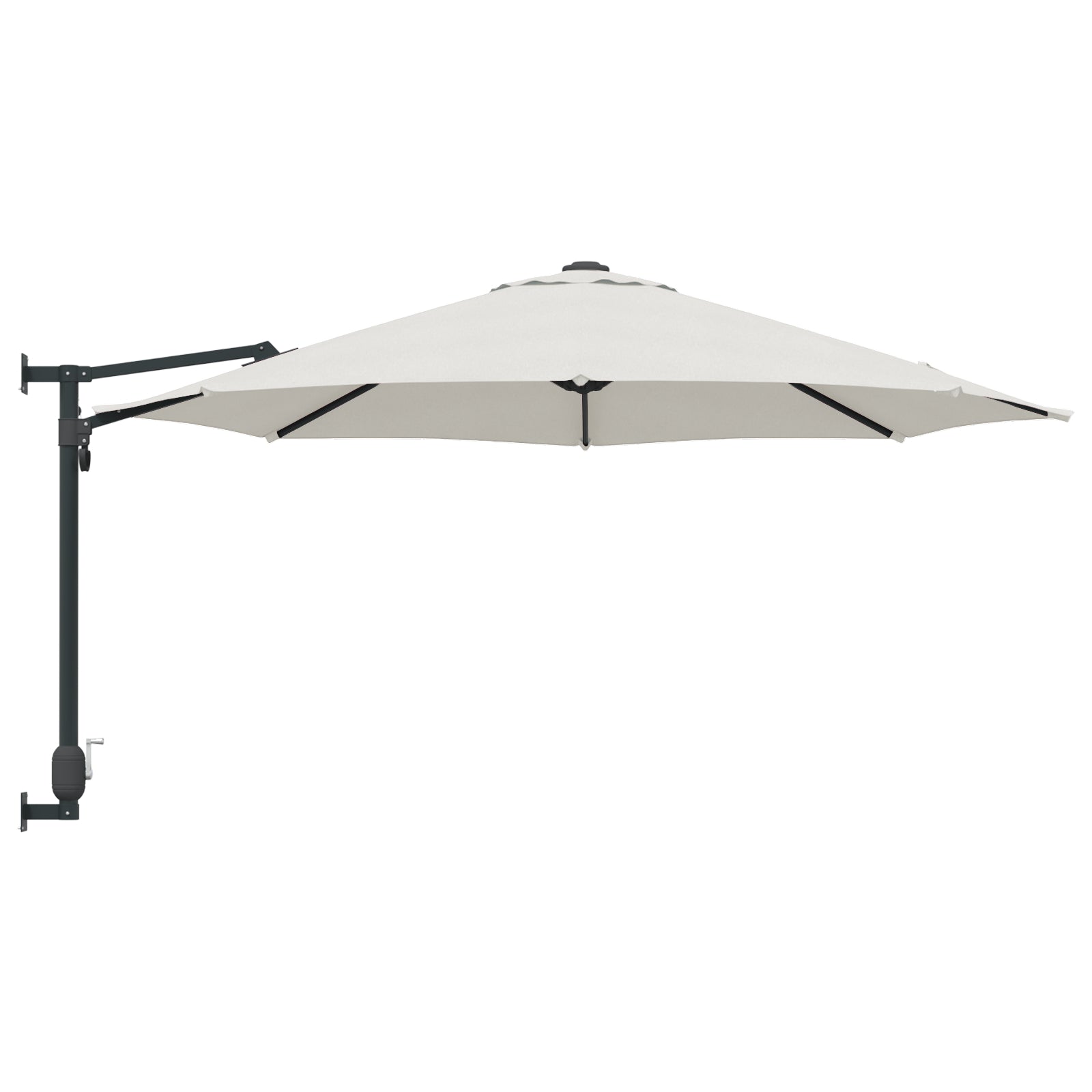 Hageparasol Beige, svart 248 x 248 x 148 cm Polyester, stål