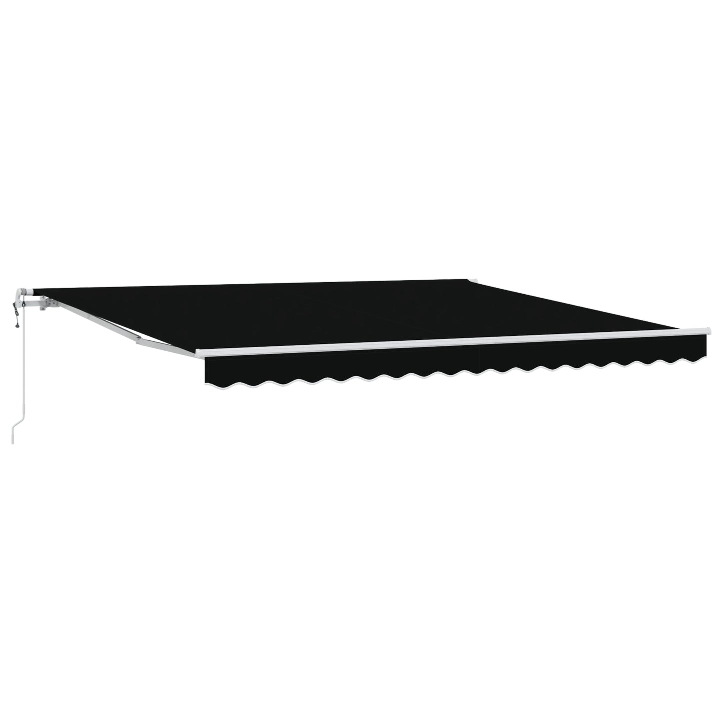 Uttrekkbar markise Svart 400 × 300 cm Stoff og Aluminium