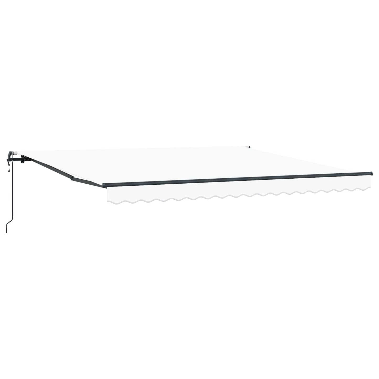 Uttrekkbar markise Hvit 400 × 350 cm Stoff og Aluminium