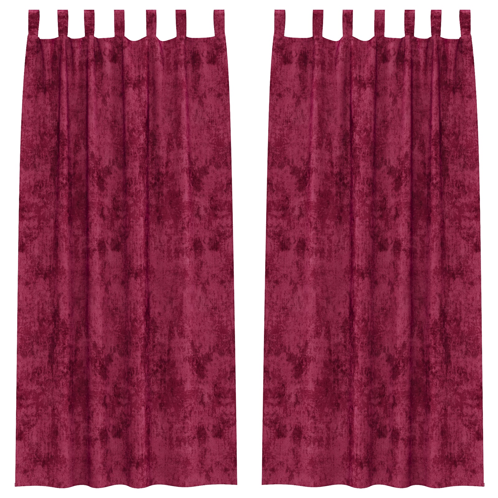 Fløyel Gardiner med gardiner 2 pcs Vinrød 225 x 140 cm Fløyel