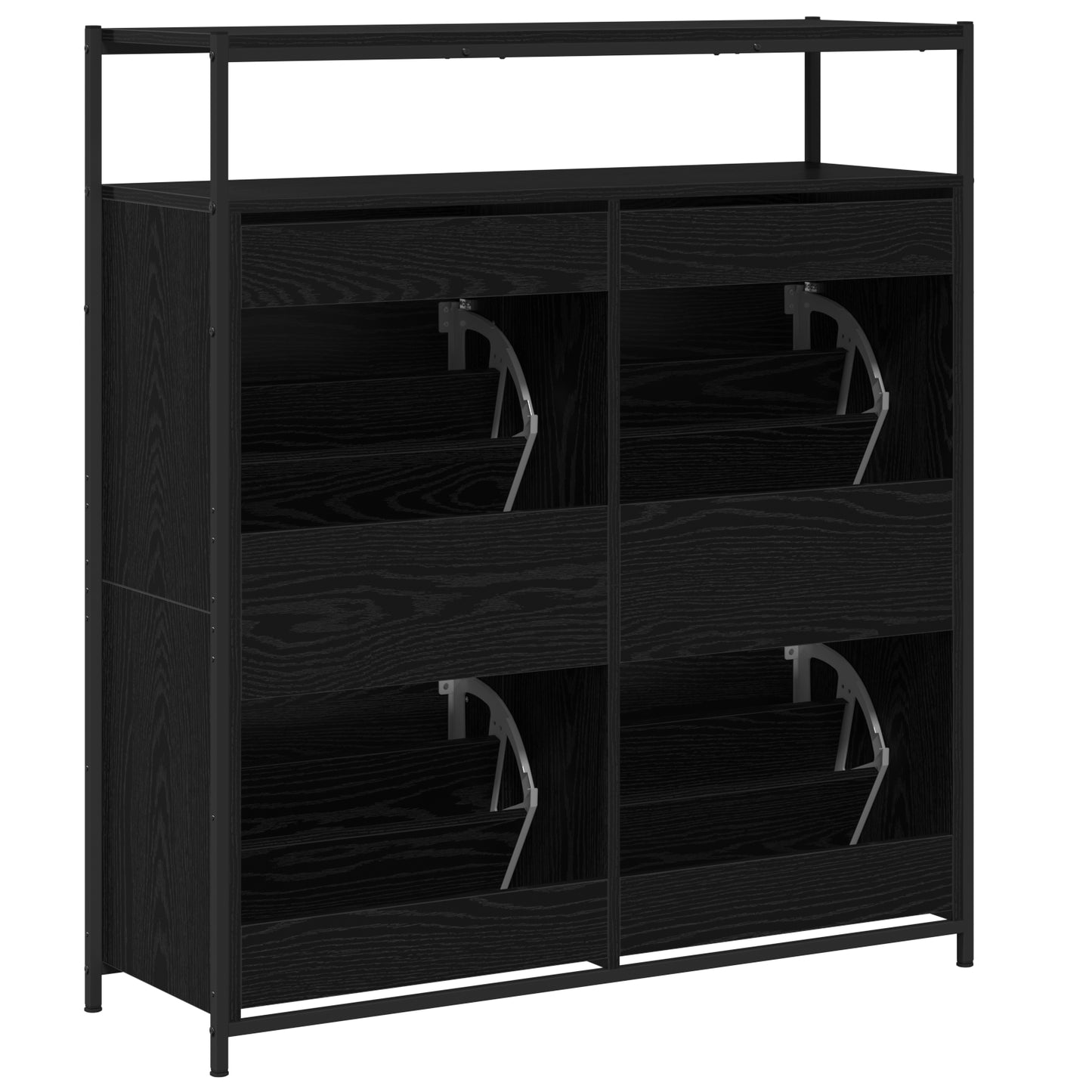 Sko Skap med hylle Svart Eik 100 x 34 x 112 cm Konstruert tre