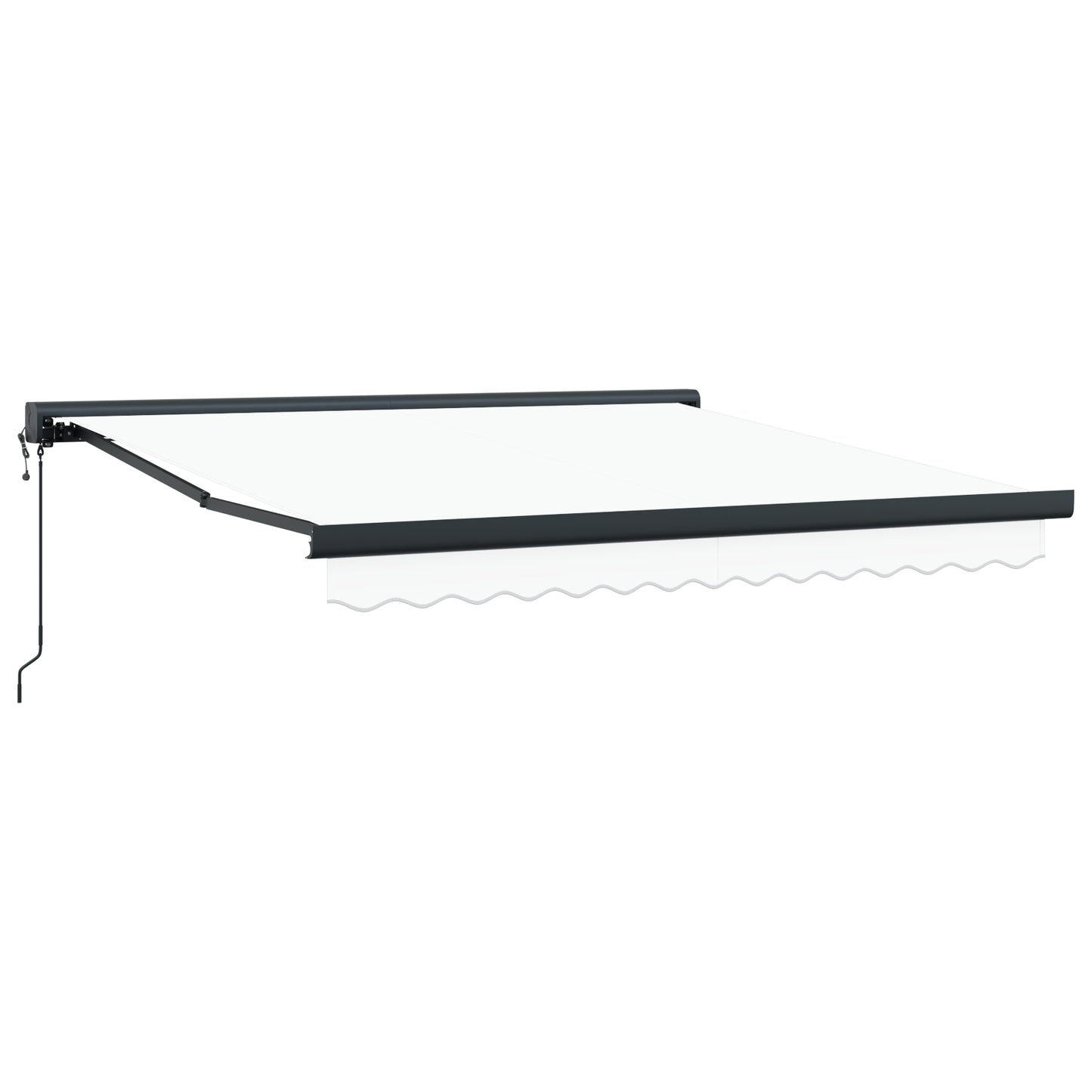 Uttrekkbar markise Hvit 300 x 250 x 165 cm Stoff og Metall
