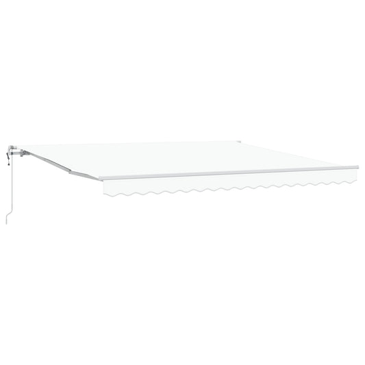 Uttrekkbar markise Hvit 400 × 300 cm Stoff og Aluminium
