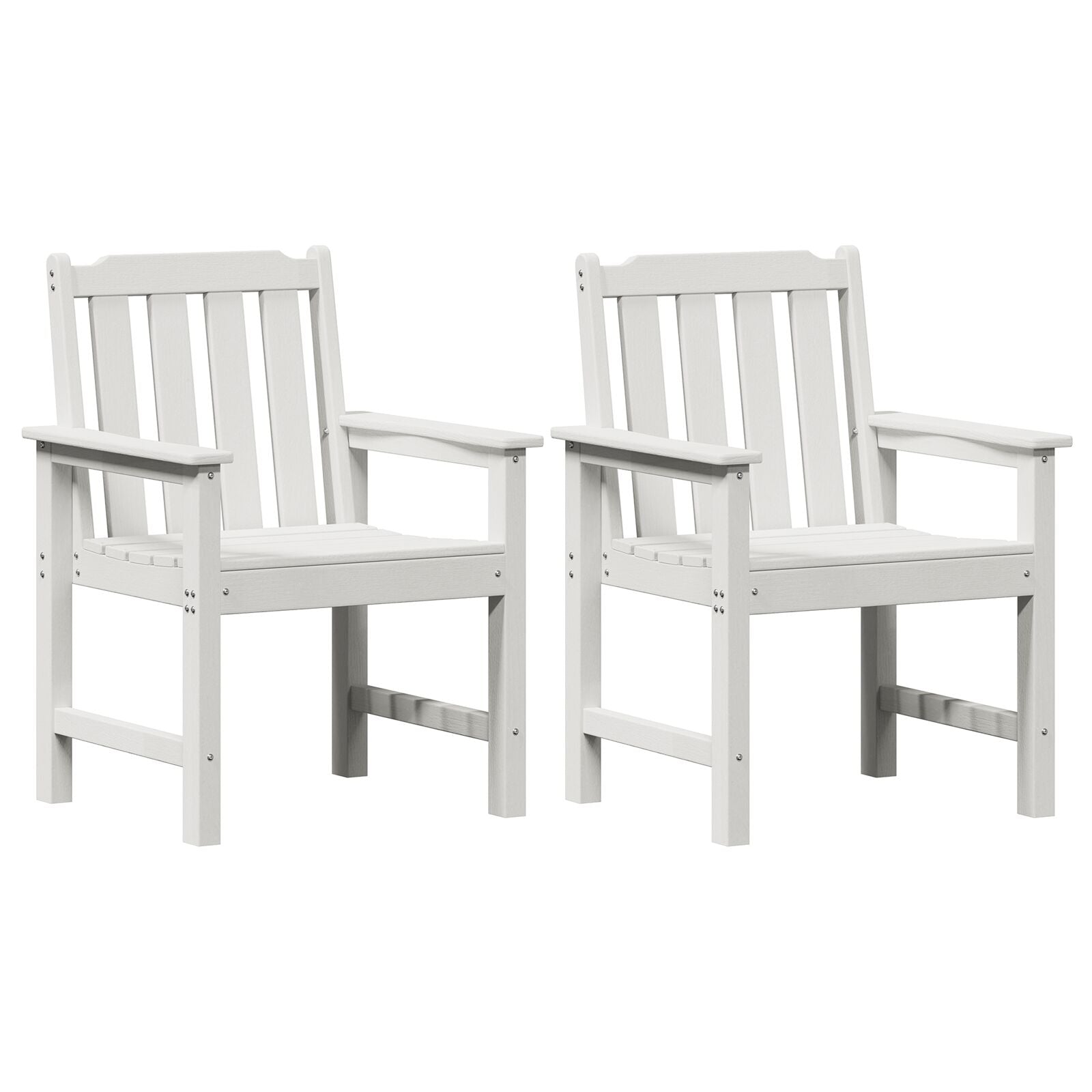 Hage spisestol 2 pcs Hvit 65.5 x 59 x 88cm HDPE