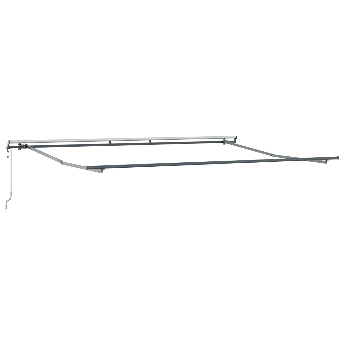 Uttrekkbar markise Hvit 400 × 350 cm Stoff og Aluminium