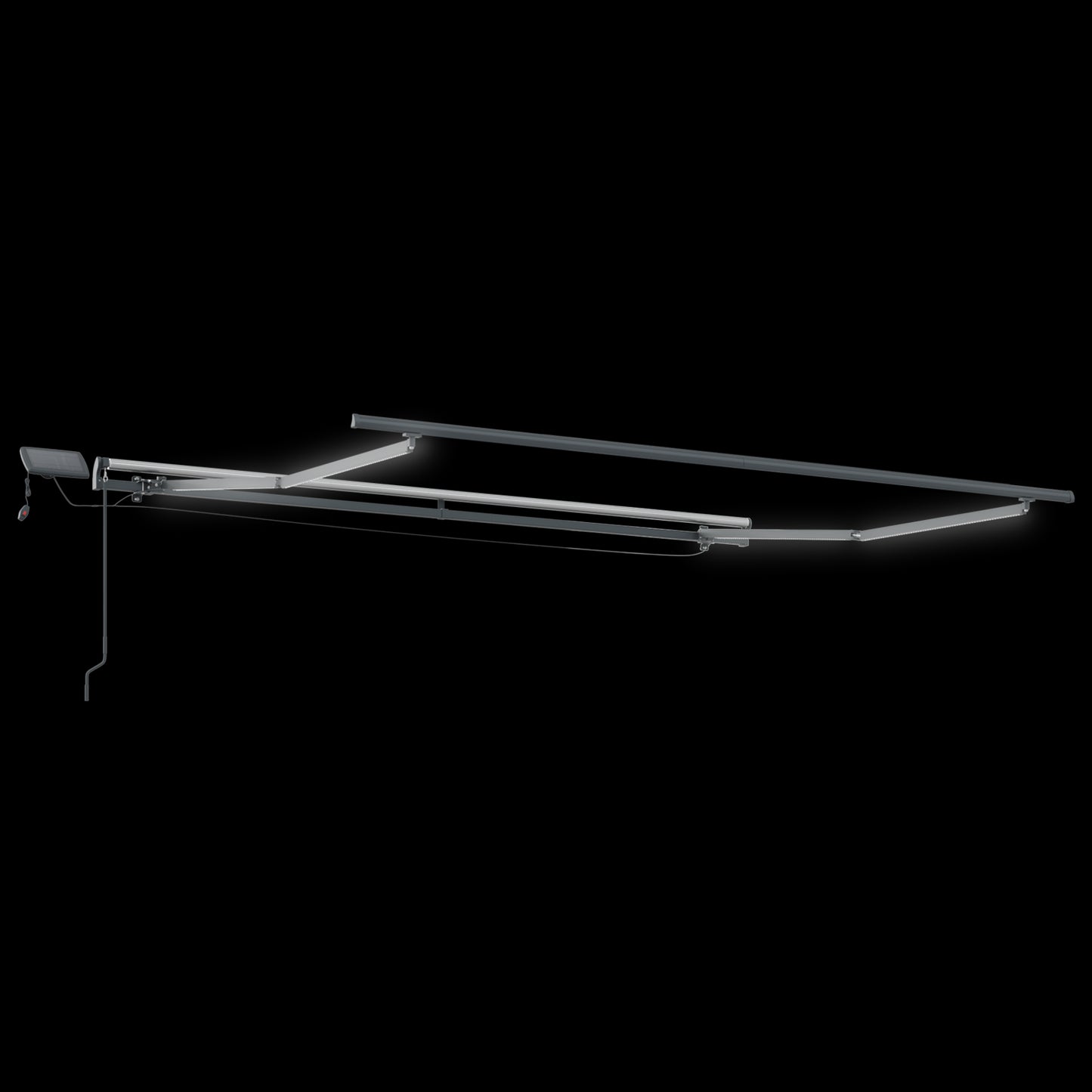 Uttrekkbar markise Hvit 350 x 250 cm Stoff og Aluminium