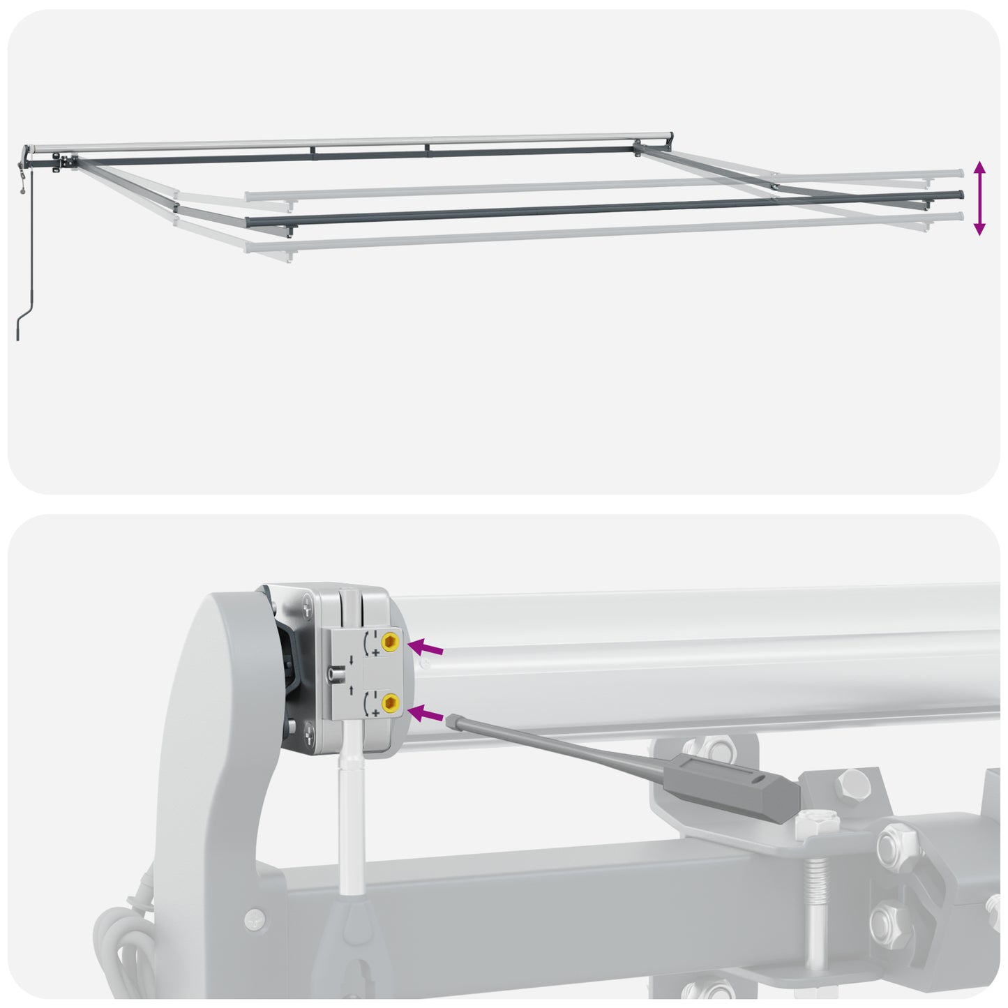 Uttrekkbar markise Hvit 400 × 350 cm Stoff og Aluminium