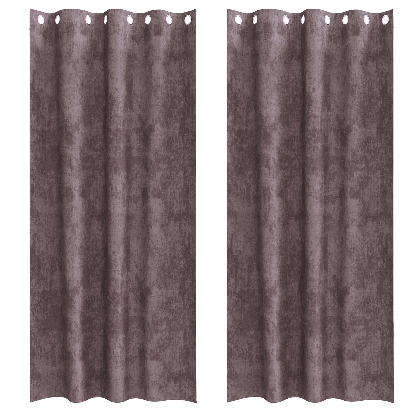 Fløyel Gardiner med gardiner 2 pcs Brun 260 x 140 cm Fløyel