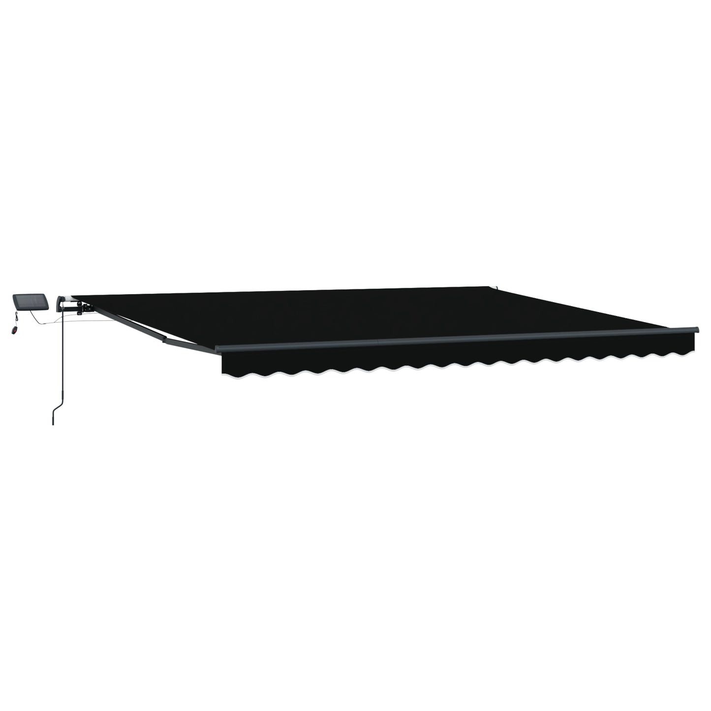 Uttrekkbar markise Svart 400 × 300 cm Stoff og Aluminium