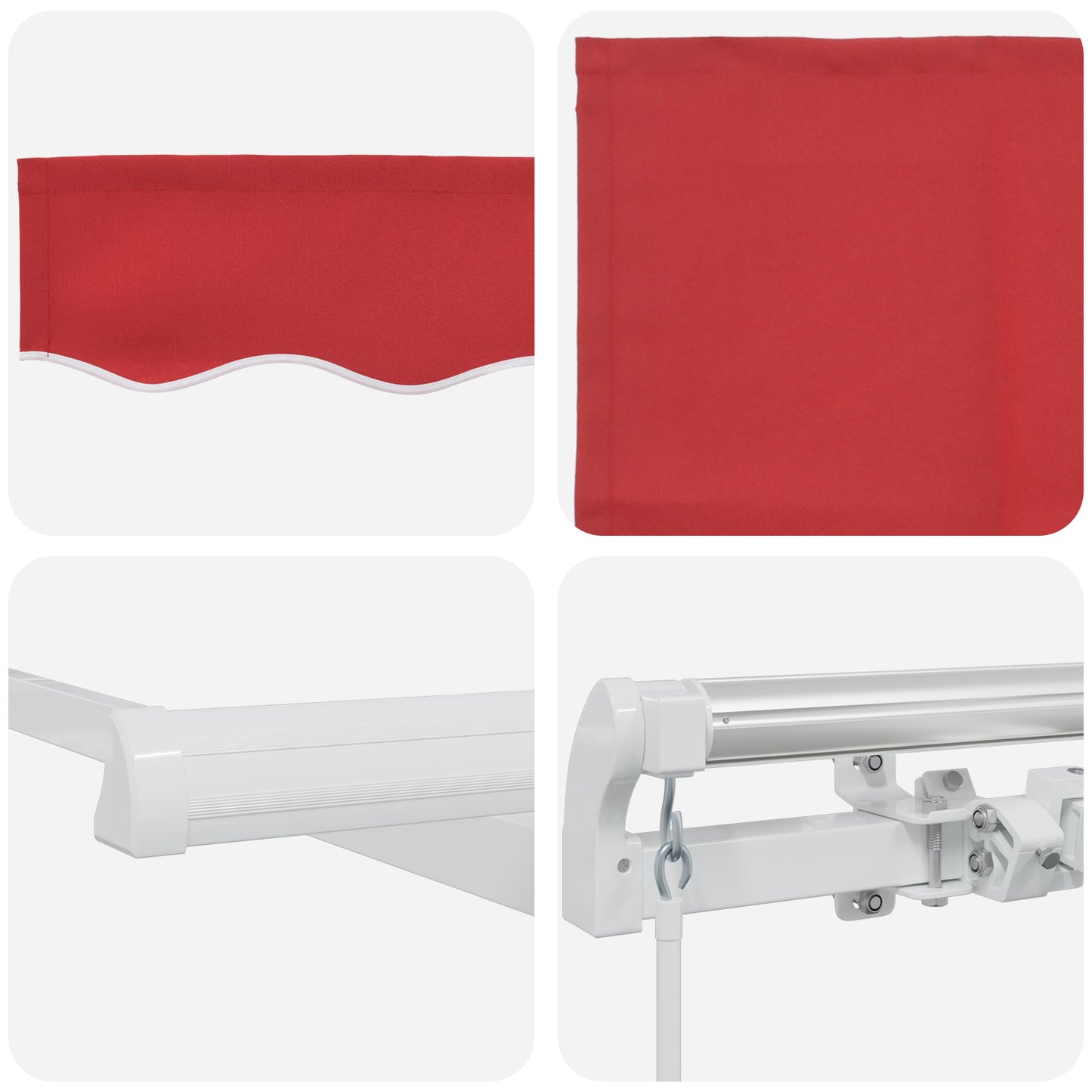Uttrekkbar markise Rød 400 × 300 cm Polyester og aluminium