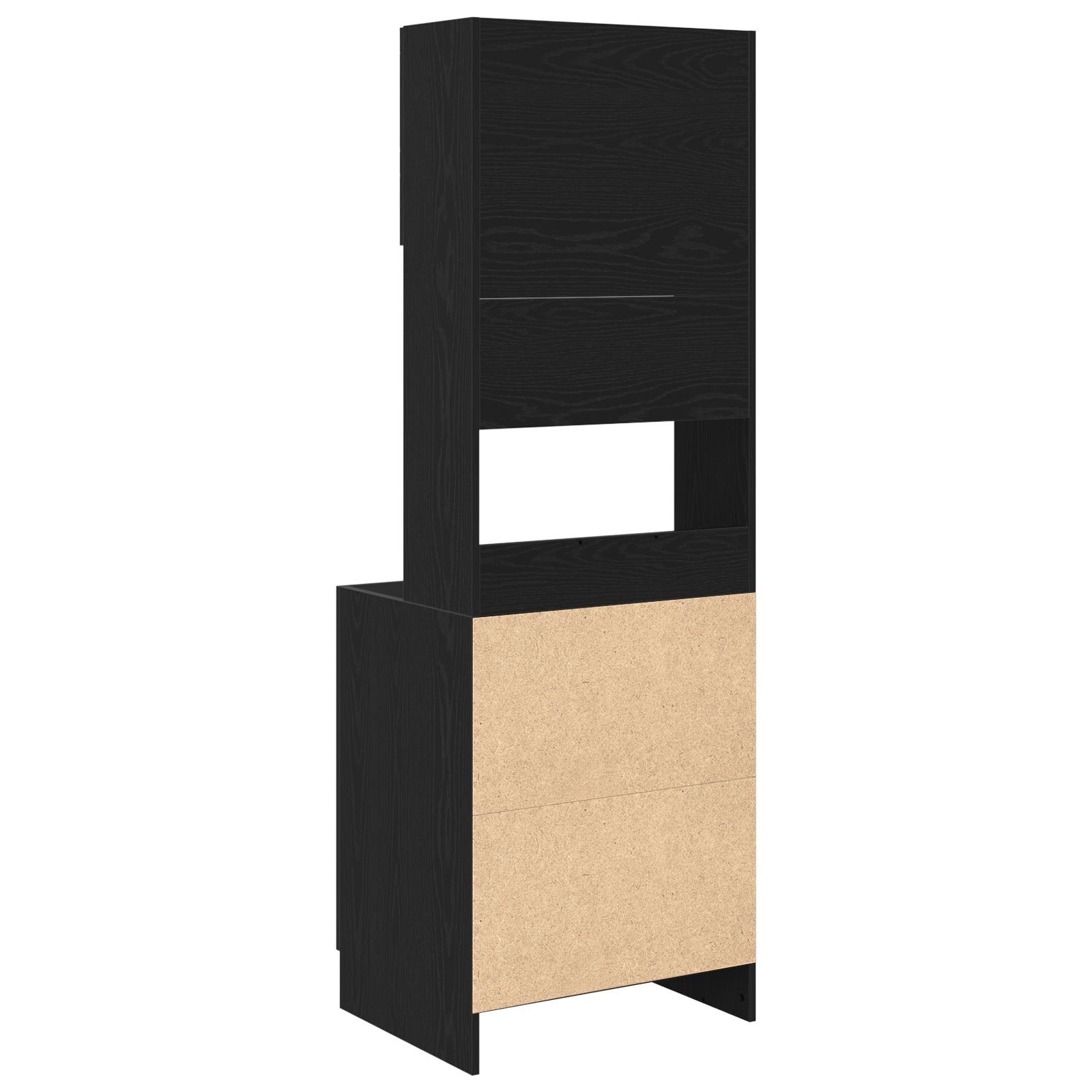 Kjøkkenskap med hylle Svart eik 60 x 50 x 180 cm Konstruert tre