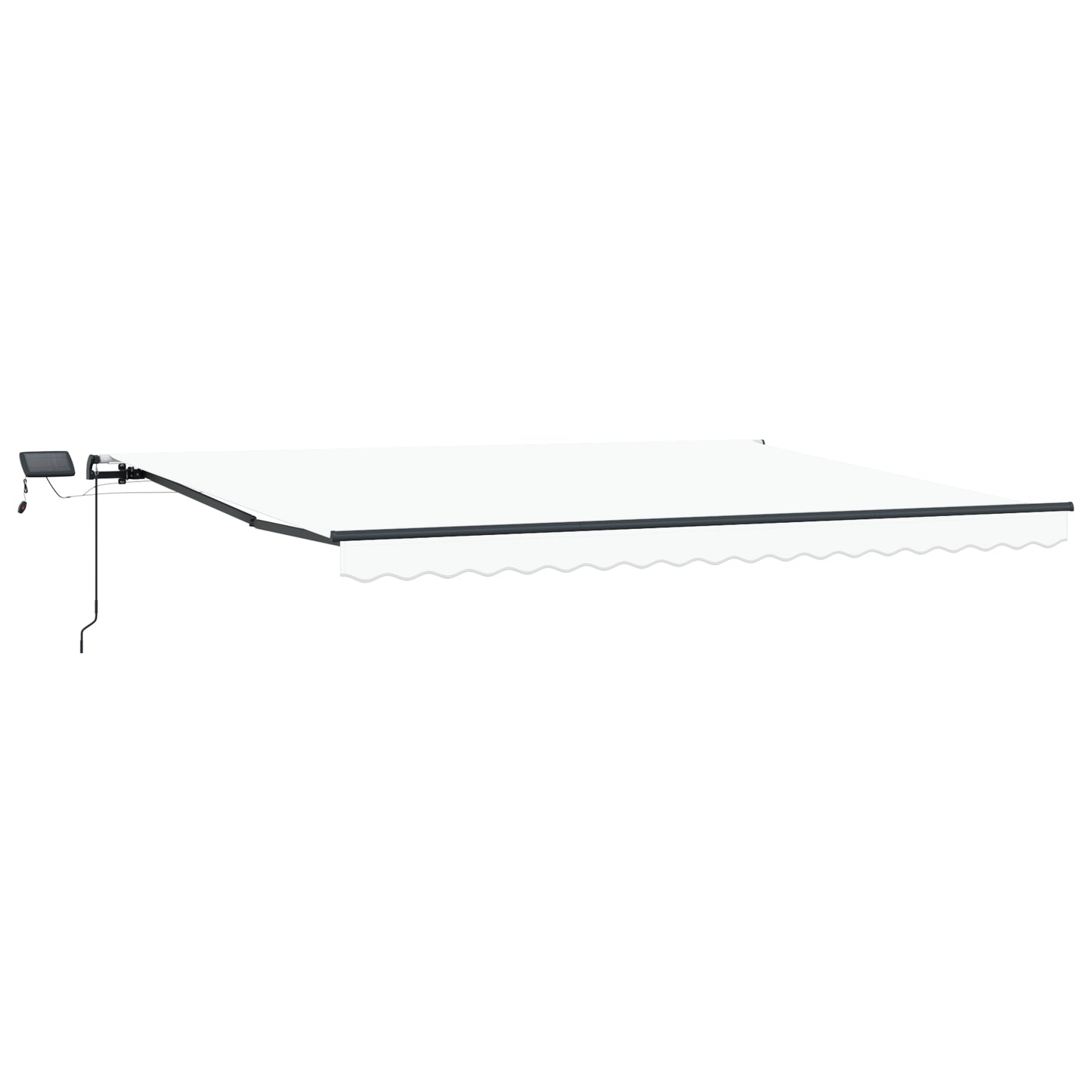 Uttrekkbar markise Hvit 400 × 350 cm Stoff og Aluminium