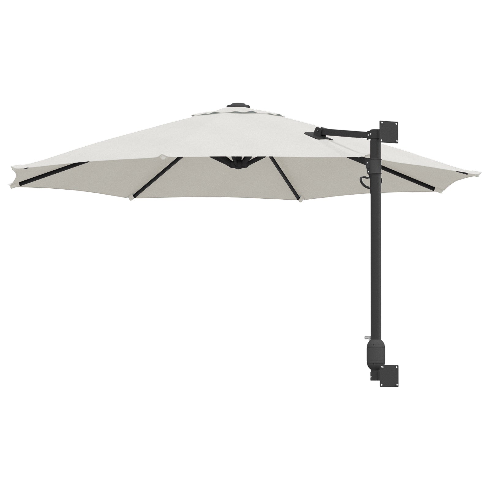 Hageparasol Beige, svart 248 x 248 x 148 cm Polyester, stål
