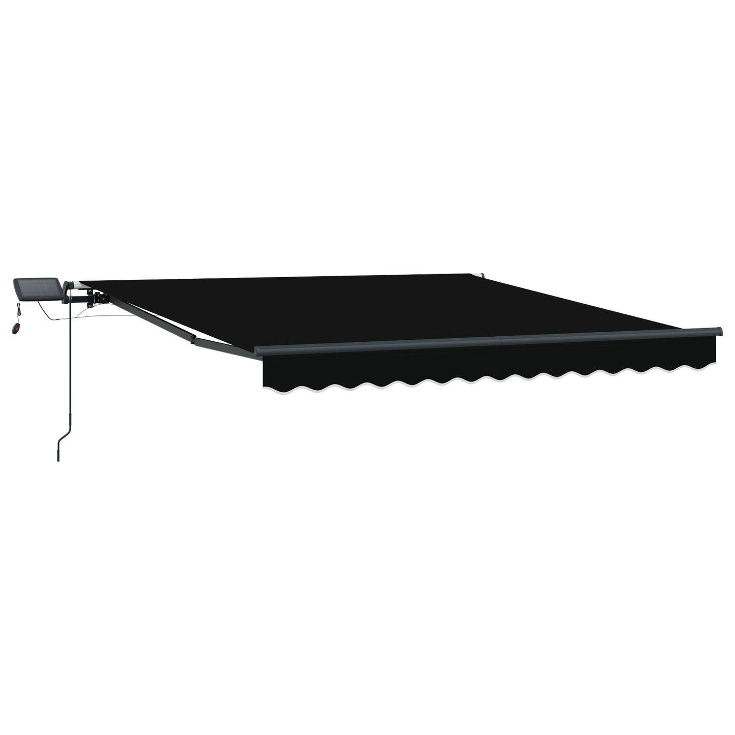 Uttrekkbar markise Svart 350 x 250 cm Stoff og Aluminium