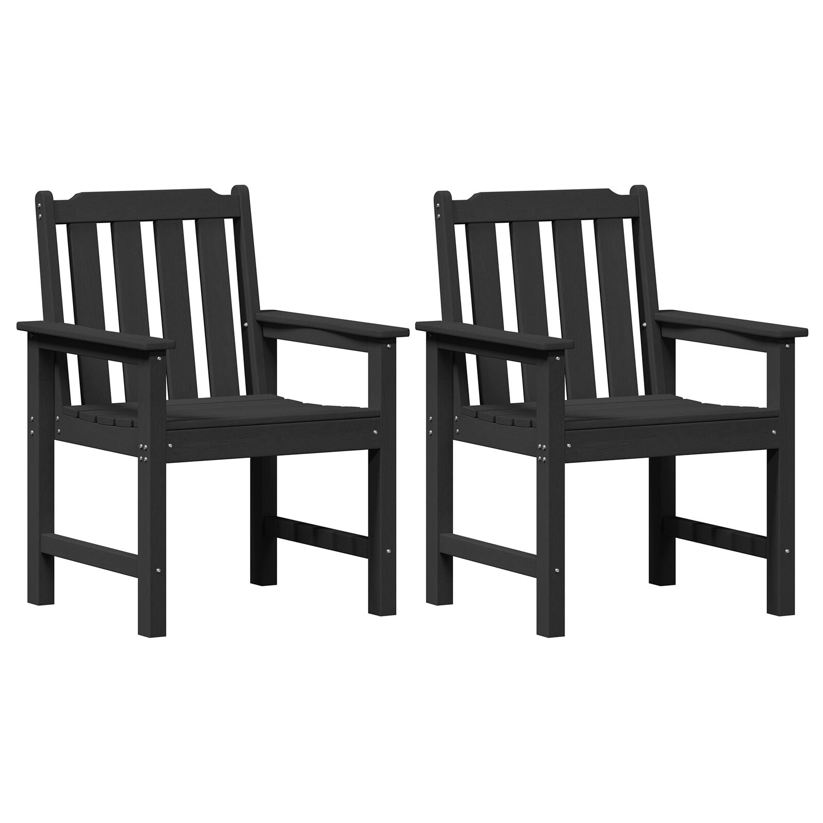 Hage spisestol med pute 2 pcs Svart 65.5 x 59 x 88cm HDPE