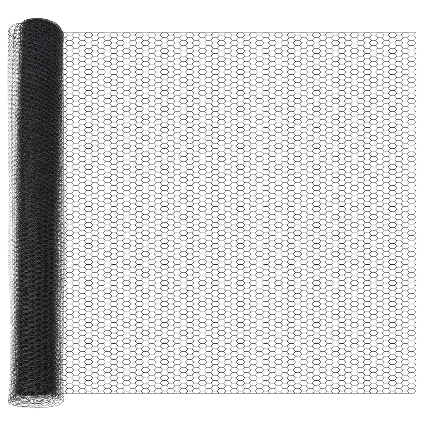 Sekskantet gjerde grunstift 10 x 1 m PVC-belagt stål Grå Mesh