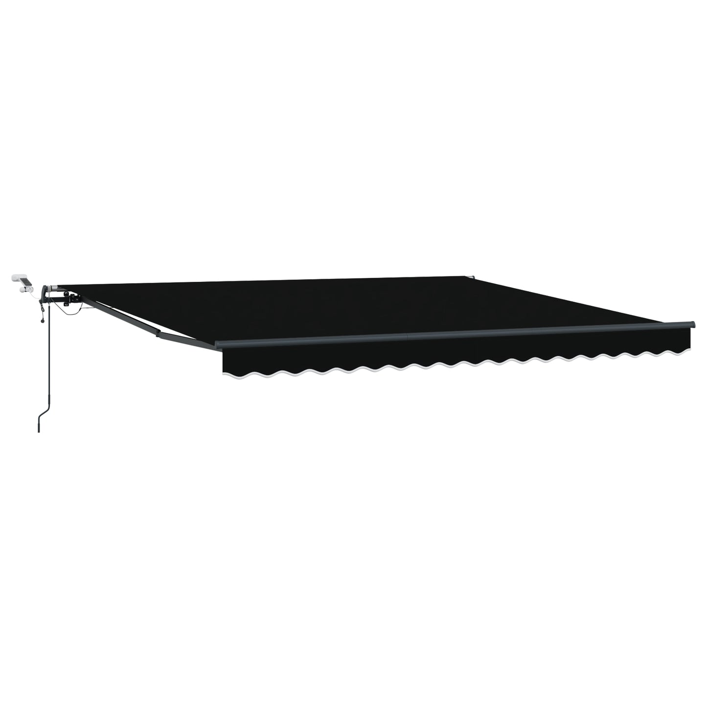 Uttrekkbar markise Svart 400 × 300 cm Polyester