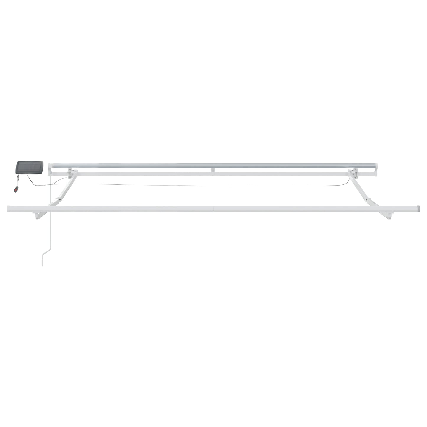 Uttrekkbar markise Lysegrå 300 x 250 cm Stoff og Aluminium