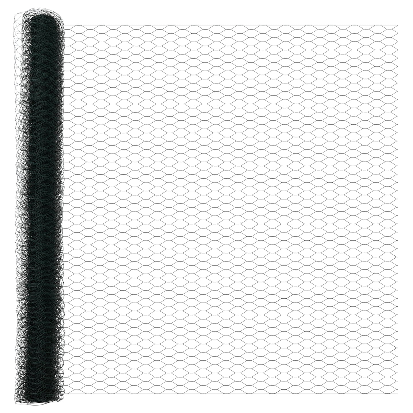 Sekskantet gjerde grunstift 100 x 1,5 m PVC-belagt stål Grønn