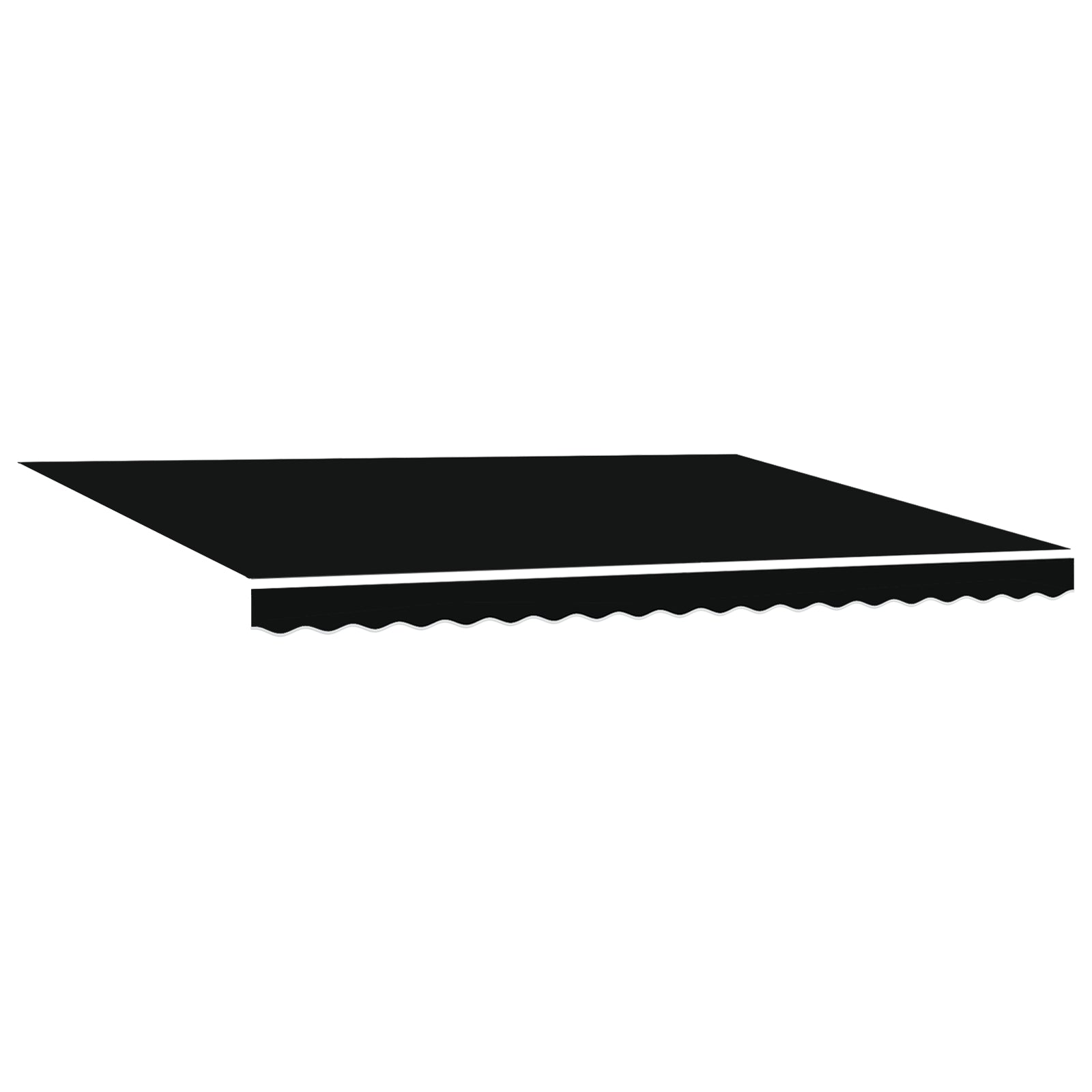 Innvendbar Markise med LED -stripelys Svart 450 ×300 cm stoff