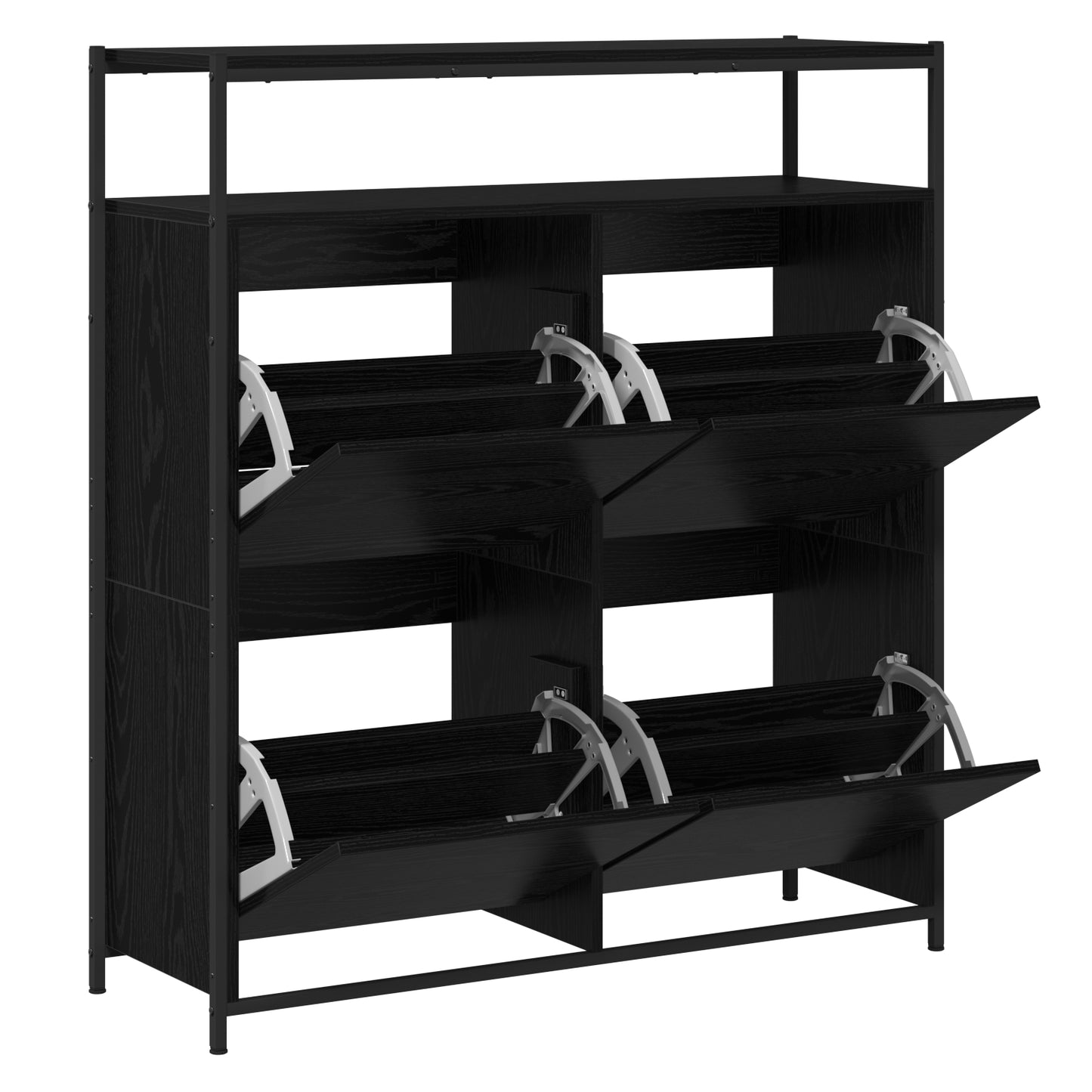 Sko Skap med hylle Svart Eik 100 x 34 x 112 cm Konstruert tre