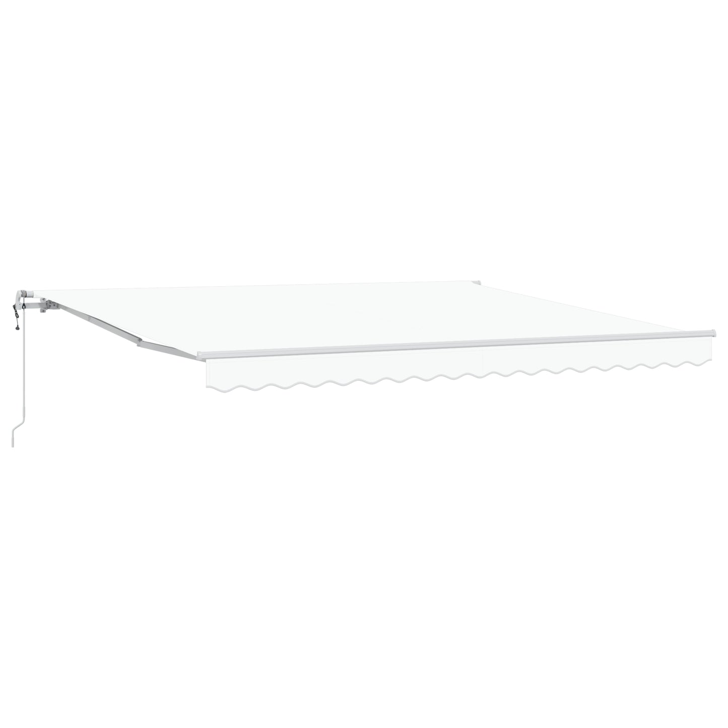 Uttrekkbar markise Hvit 400 × 350 cm Stoff og Aluminium