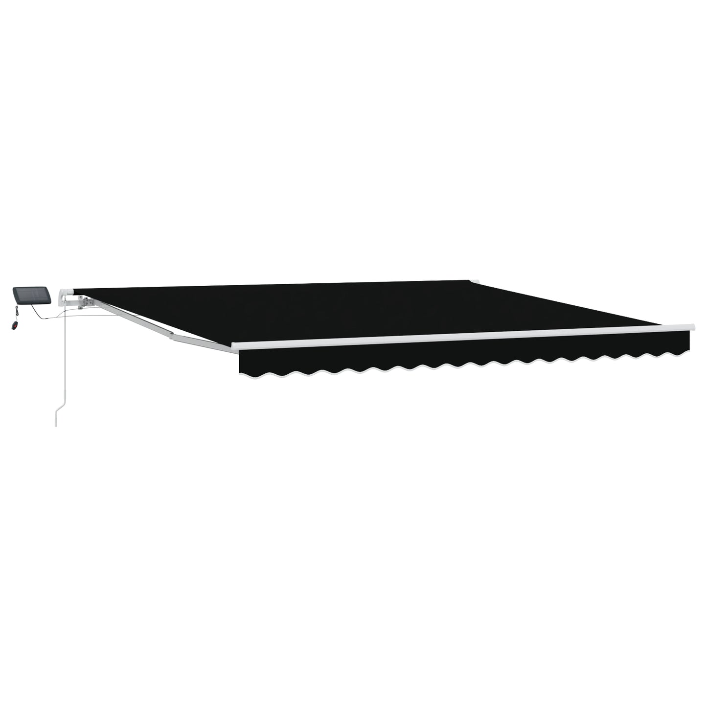Uttrekkbar markise Svart 400 × 300 cm Stoff og Aluminium