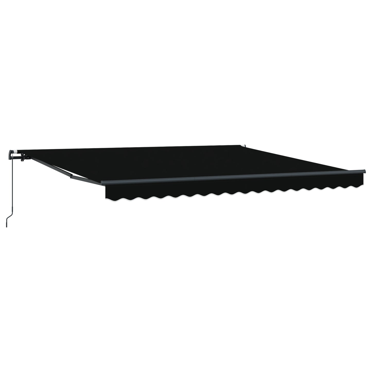 Uttrekkbar markise Svart 400 × 300 cm Polyester og aluminium